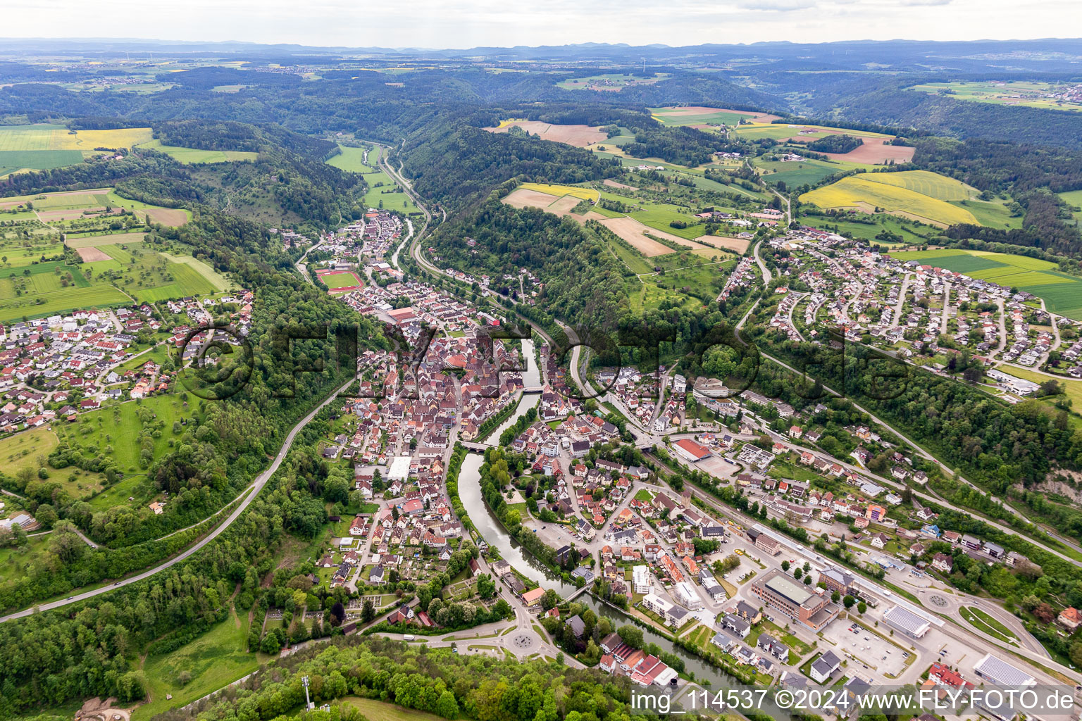 Sulz am Neckar dans le département Bade-Wurtemberg, Allemagne d'en haut