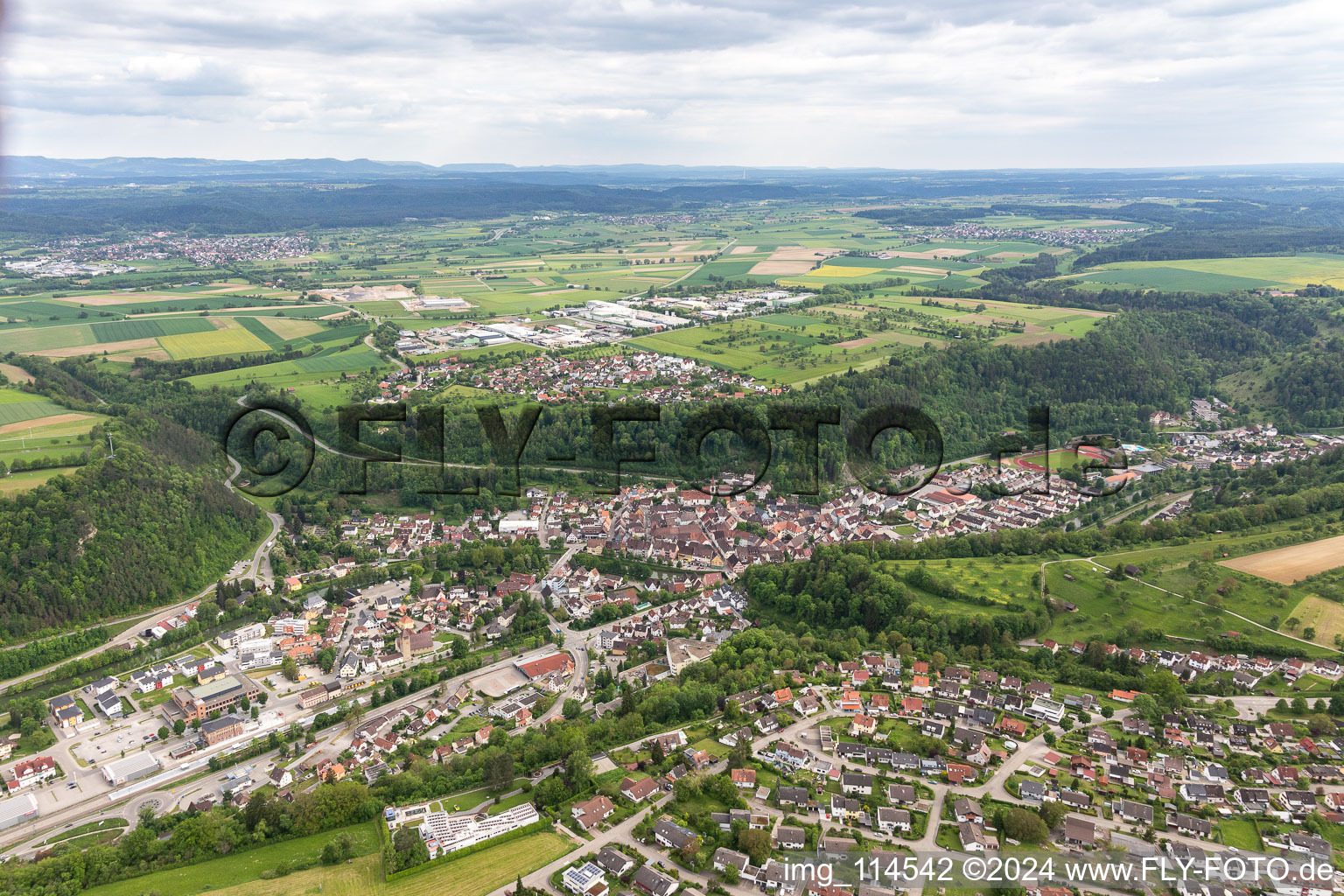 Vue d'oiseau de Sulz am Neckar dans le département Bade-Wurtemberg, Allemagne