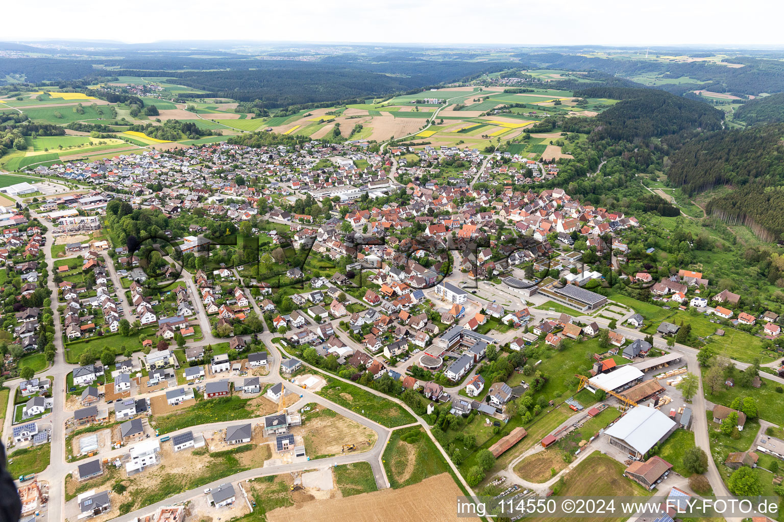 Vue oblique de Dornhan dans le département Bade-Wurtemberg, Allemagne