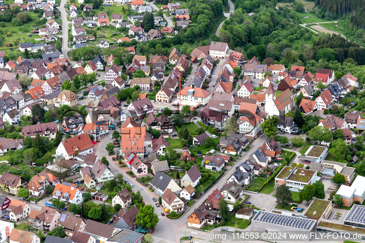 Dornhan dans le département Bade-Wurtemberg, Allemagne vue d'en haut