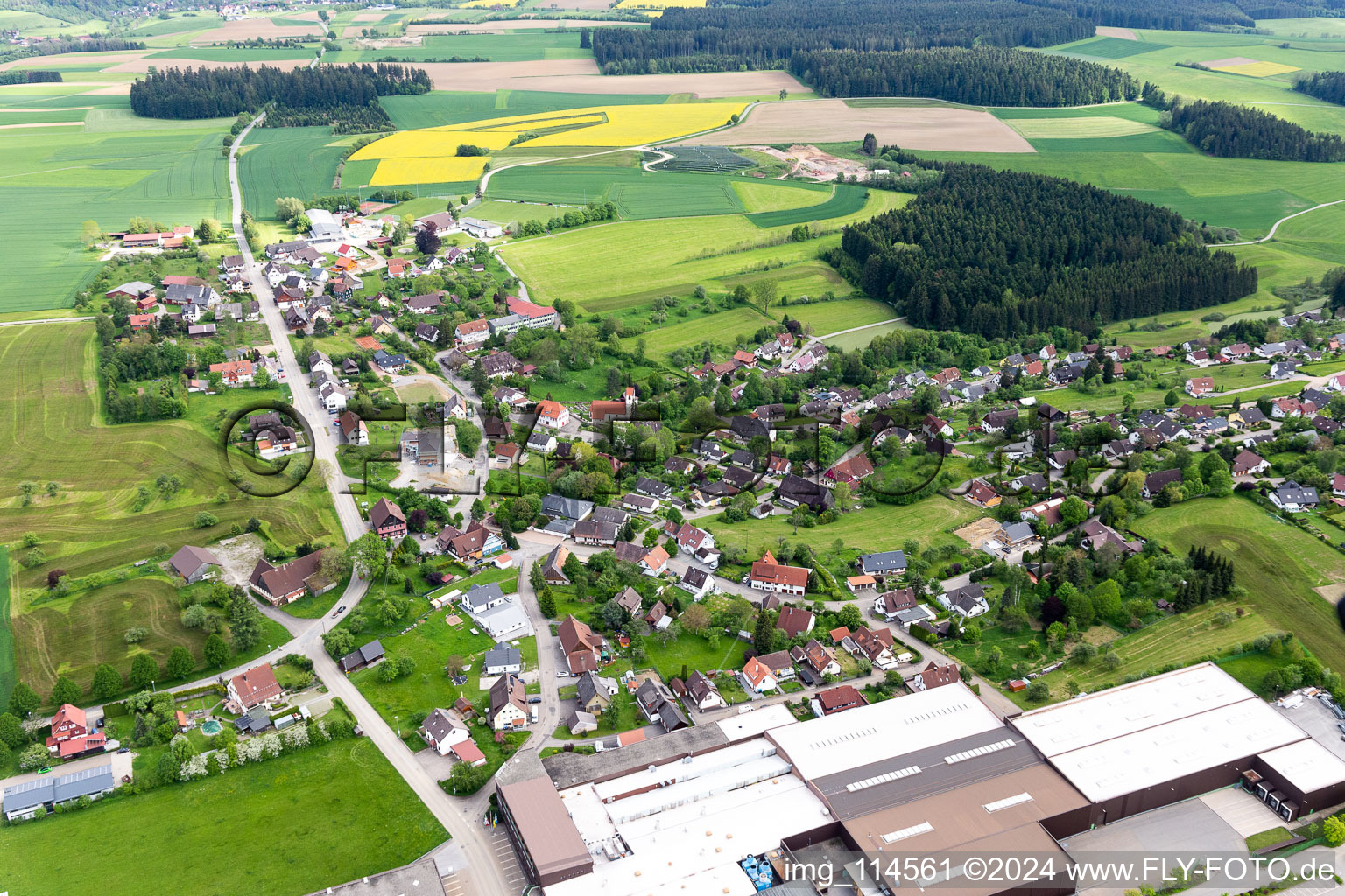 Vue aérienne de Quartier Peterzell in Alpirsbach dans le département Bade-Wurtemberg, Allemagne