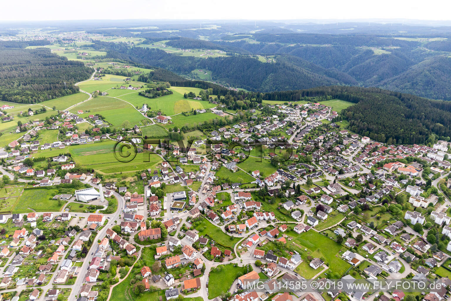 Schramberg dans le département Bade-Wurtemberg, Allemagne vue d'en haut