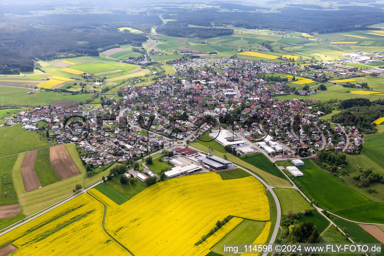 Vue aérienne de Dunningen dans le département Bade-Wurtemberg, Allemagne