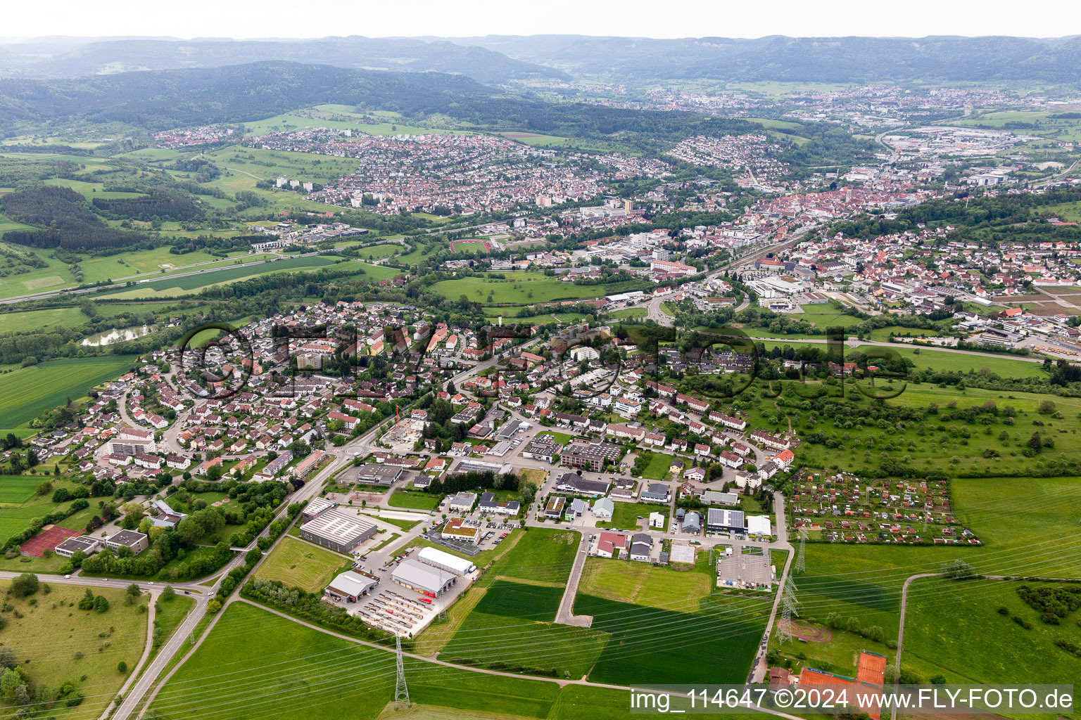 Vue aérienne de Balingen dans le département Bade-Wurtemberg, Allemagne