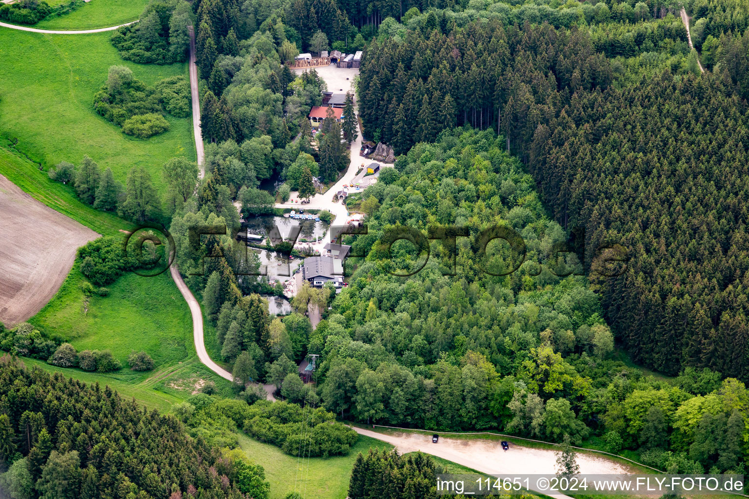 Vue aérienne de Jardin alpin et nénuphars à Balingen dans le département Bade-Wurtemberg, Allemagne