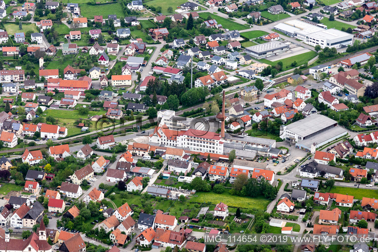 Vue aérienne de Bisingen dans le département Bade-Wurtemberg, Allemagne