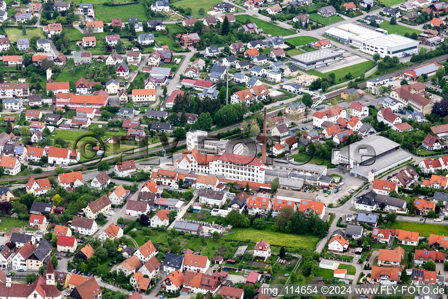 Vue aérienne de Bisingen dans le département Bade-Wurtemberg, Allemagne