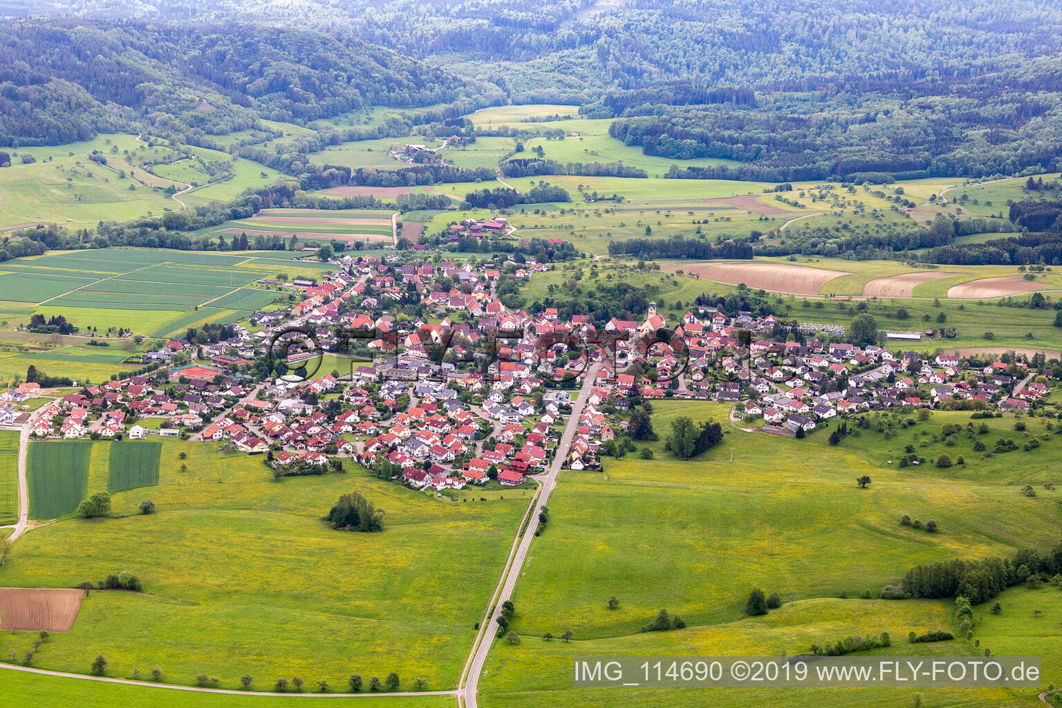 Vue aérienne de Boll dans le département Bade-Wurtemberg, Allemagne