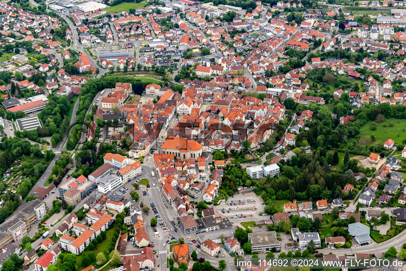 Vue aérienne de Hechingen dans le département Bade-Wurtemberg, Allemagne