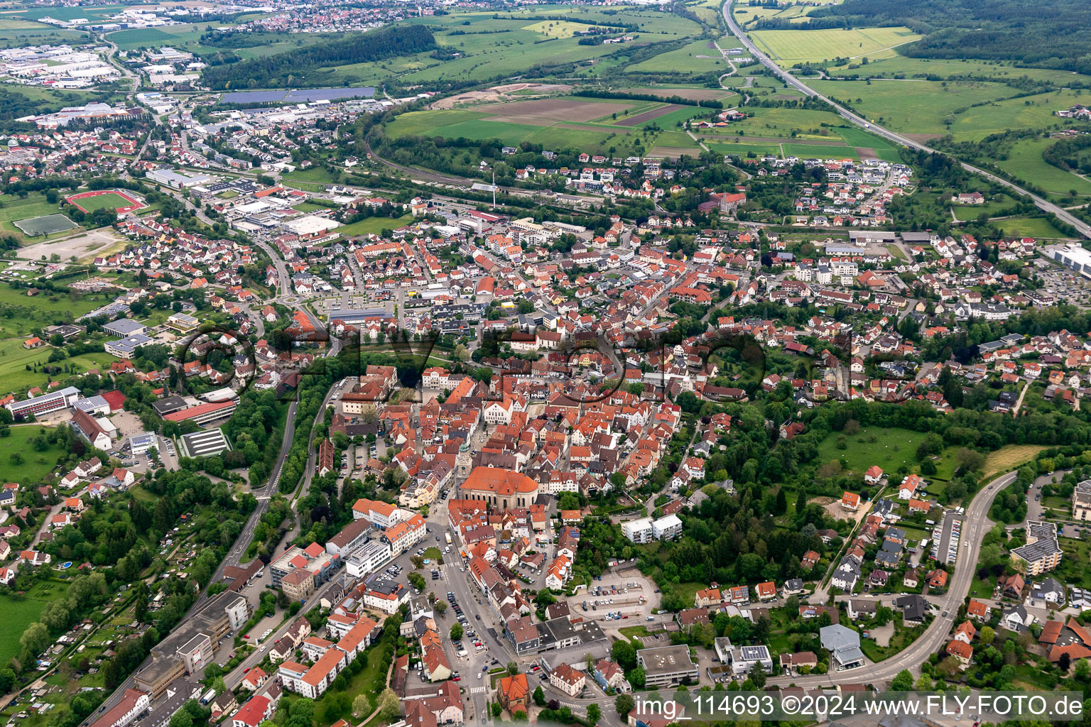 Photographie aérienne de Hechingen dans le département Bade-Wurtemberg, Allemagne