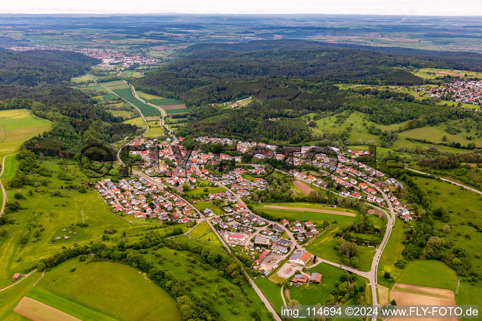 Vue aérienne de Quartier Stein in Hechingen dans le département Bade-Wurtemberg, Allemagne