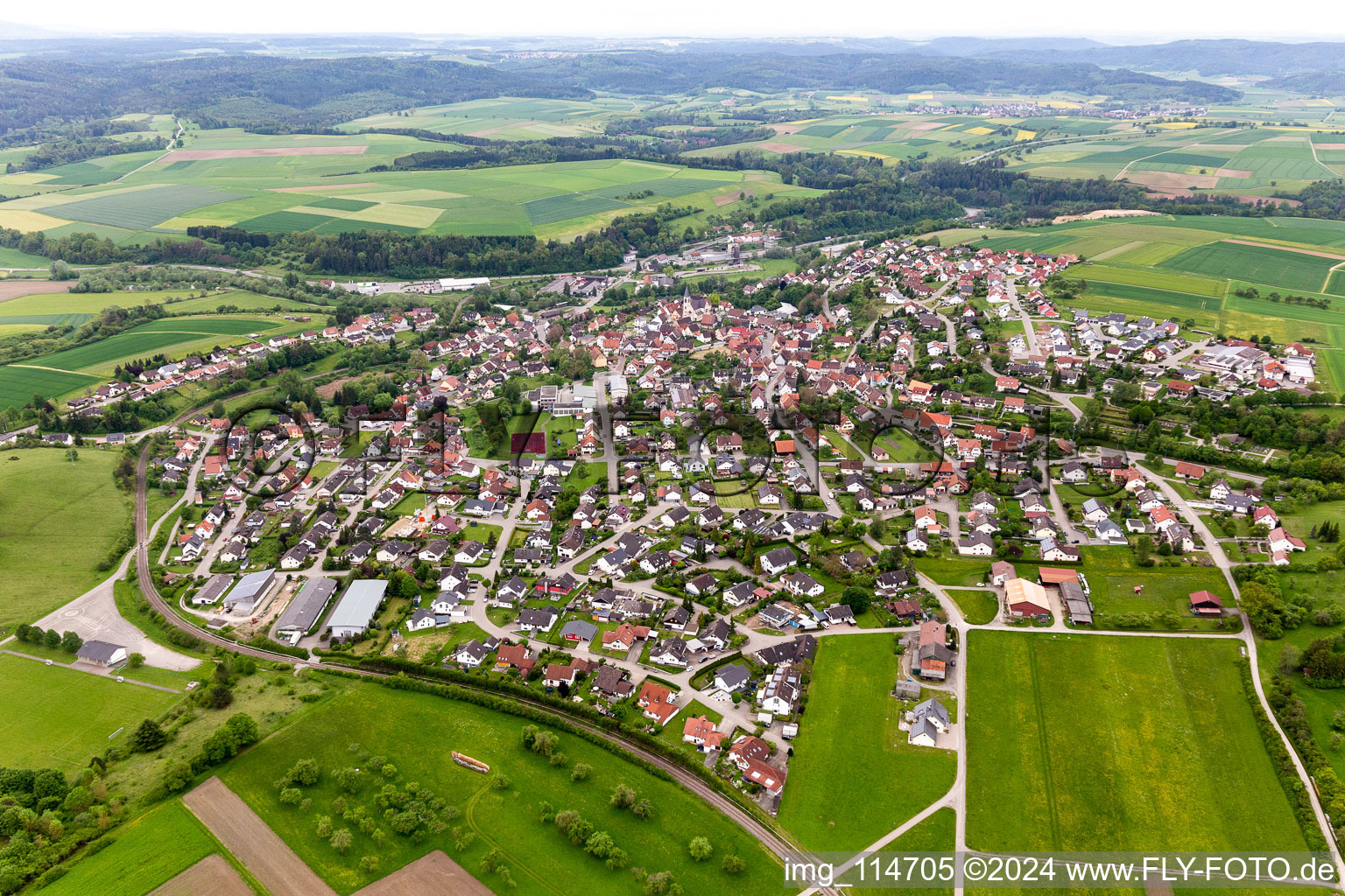 Vue aérienne de Quartier Stetten in Haigerloch dans le département Bade-Wurtemberg, Allemagne