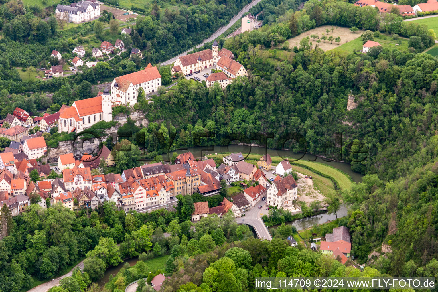 Photographie aérienne de Haigerloch dans le département Bade-Wurtemberg, Allemagne