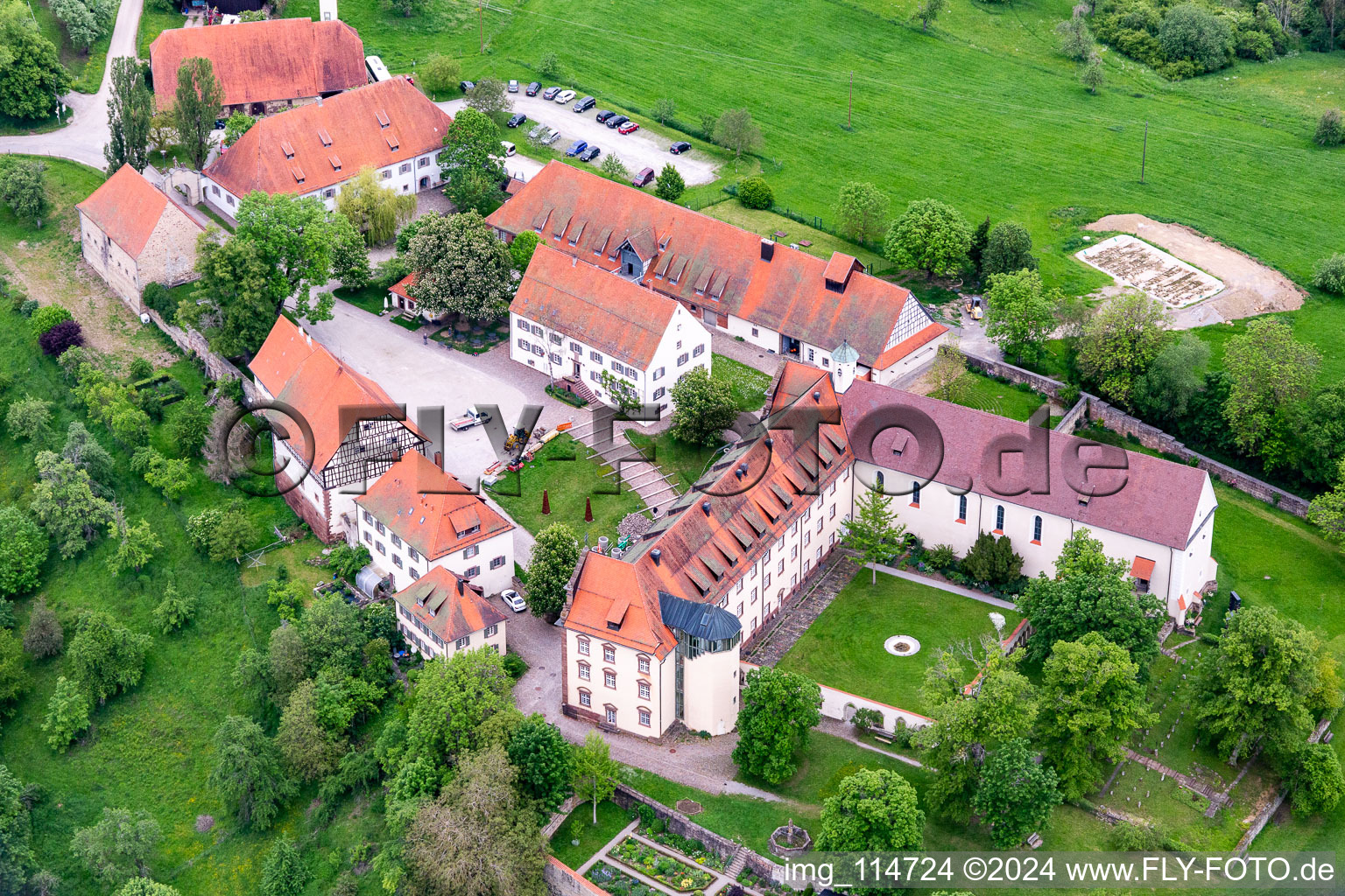 Monastère du Kirchberg (Berneuchener Haus) à Sulz am Neckar dans le département Bade-Wurtemberg, Allemagne d'en haut