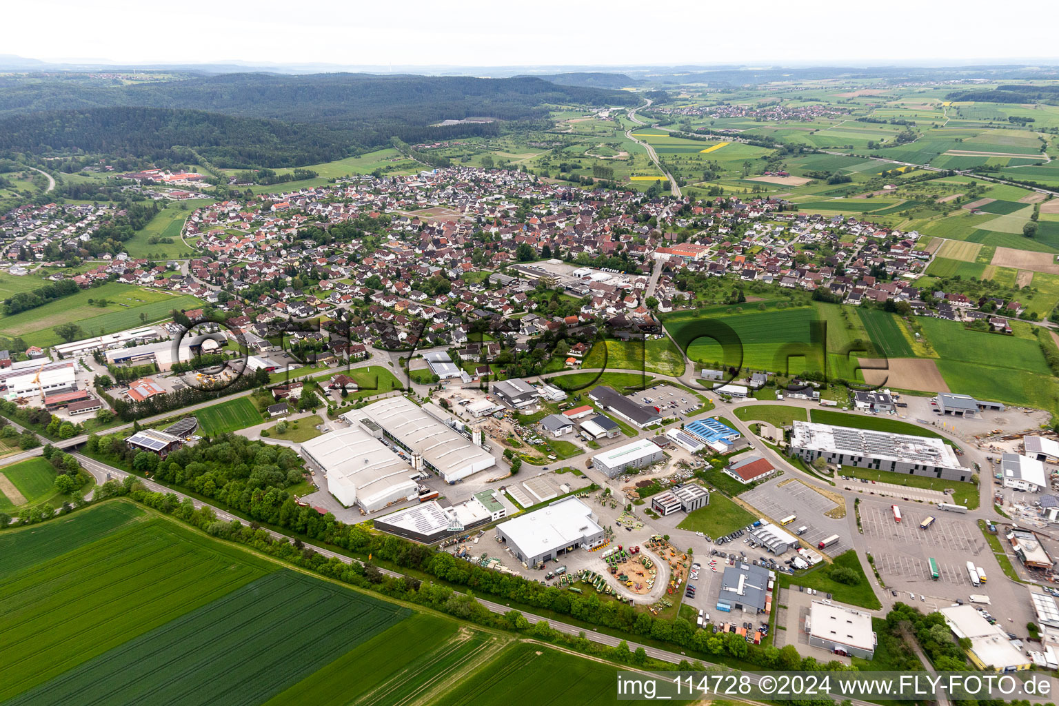 Vue aérienne de Vöhringen dans le département Bade-Wurtemberg, Allemagne