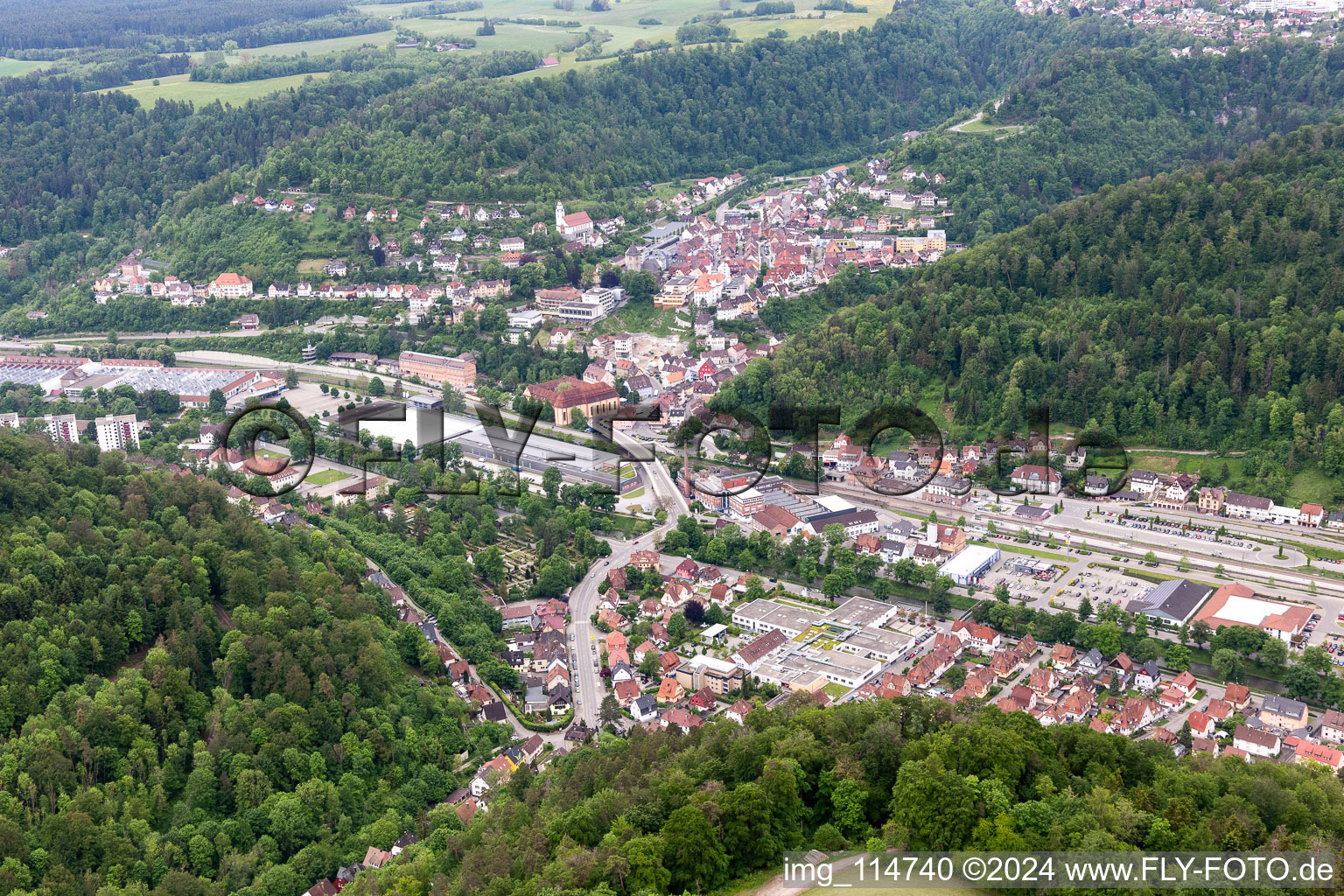 Oberndorf am Neckar dans le département Bade-Wurtemberg, Allemagne vue d'en haut