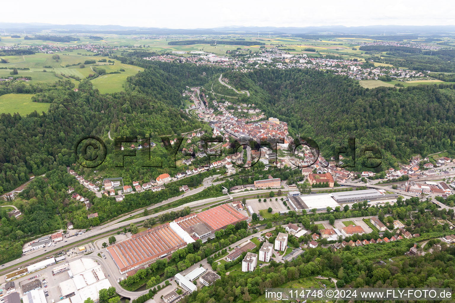 Oberndorf am Neckar dans le département Bade-Wurtemberg, Allemagne vue du ciel