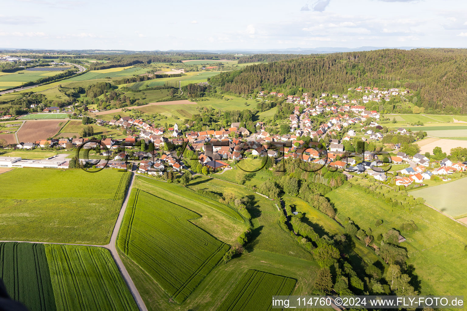 Vue aérienne de Quartier Renfrizhausen in Sulz am Neckar dans le département Bade-Wurtemberg, Allemagne