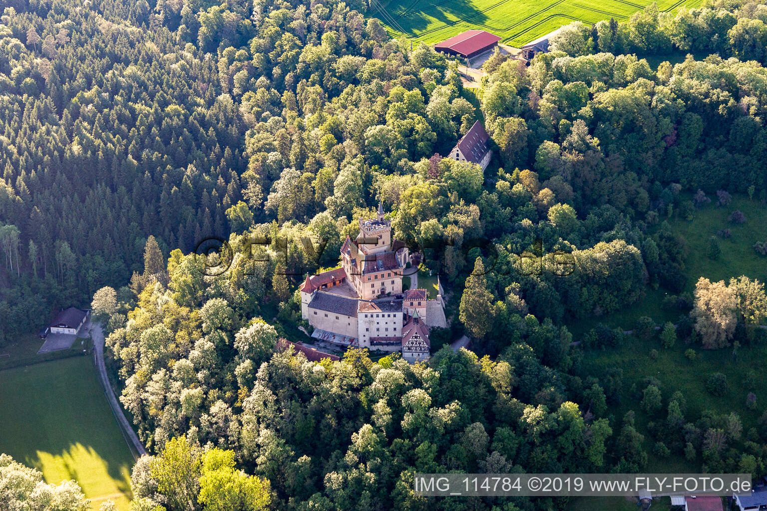 Vue aérienne de Complexe du château à Horb am Neckar dans le département Bade-Wurtemberg, Allemagne