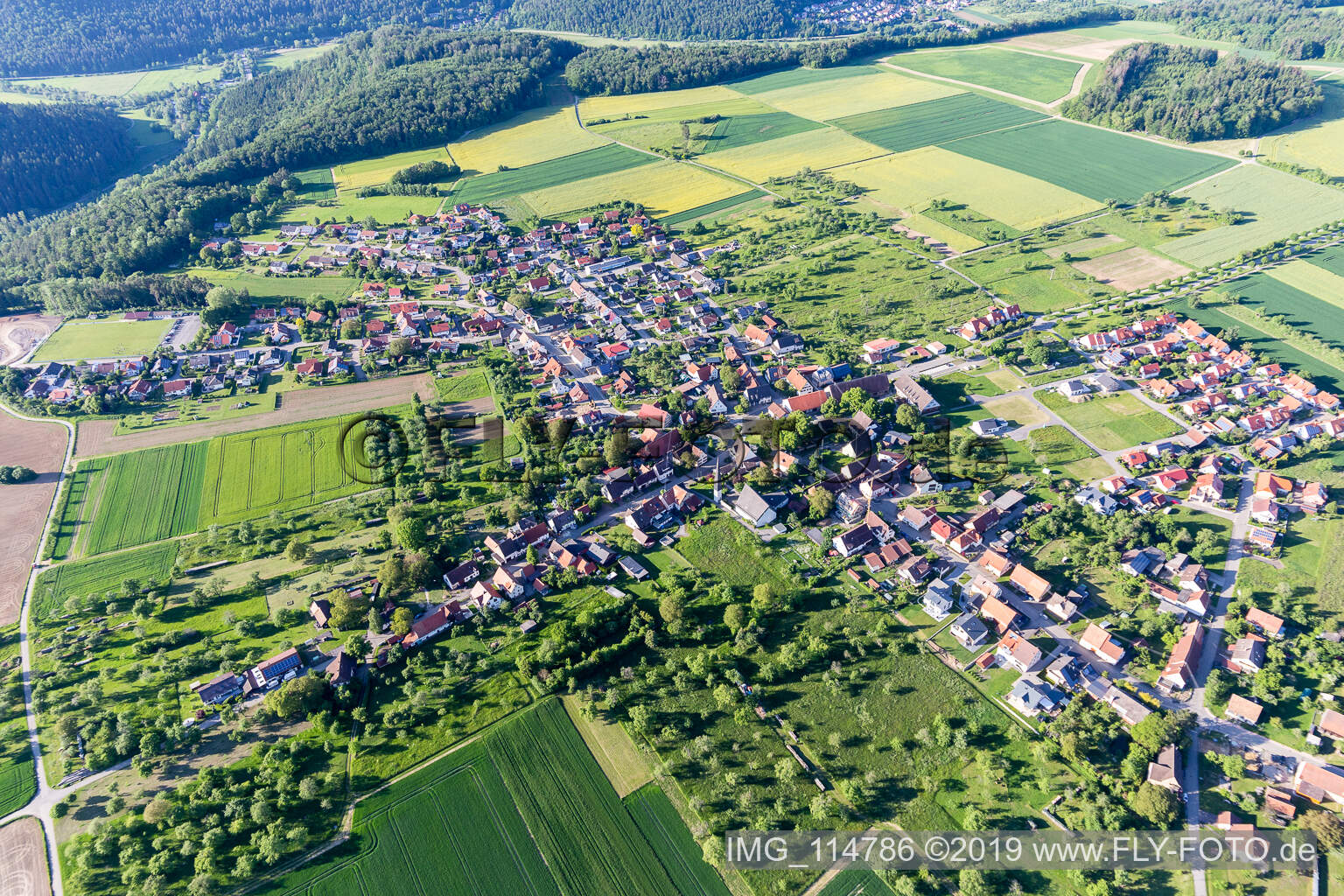 Vue aérienne de Felldorf dans le département Bade-Wurtemberg, Allemagne