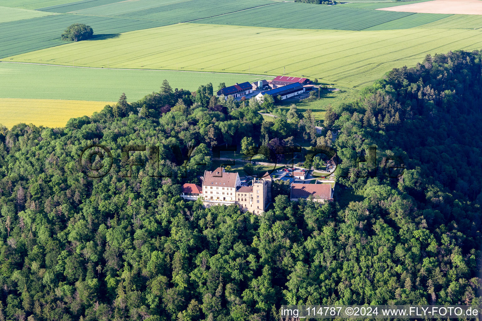 Vue aérienne de Hôtel Château de Weitenburg à le quartier Börstingen in Starzach dans le département Bade-Wurtemberg, Allemagne