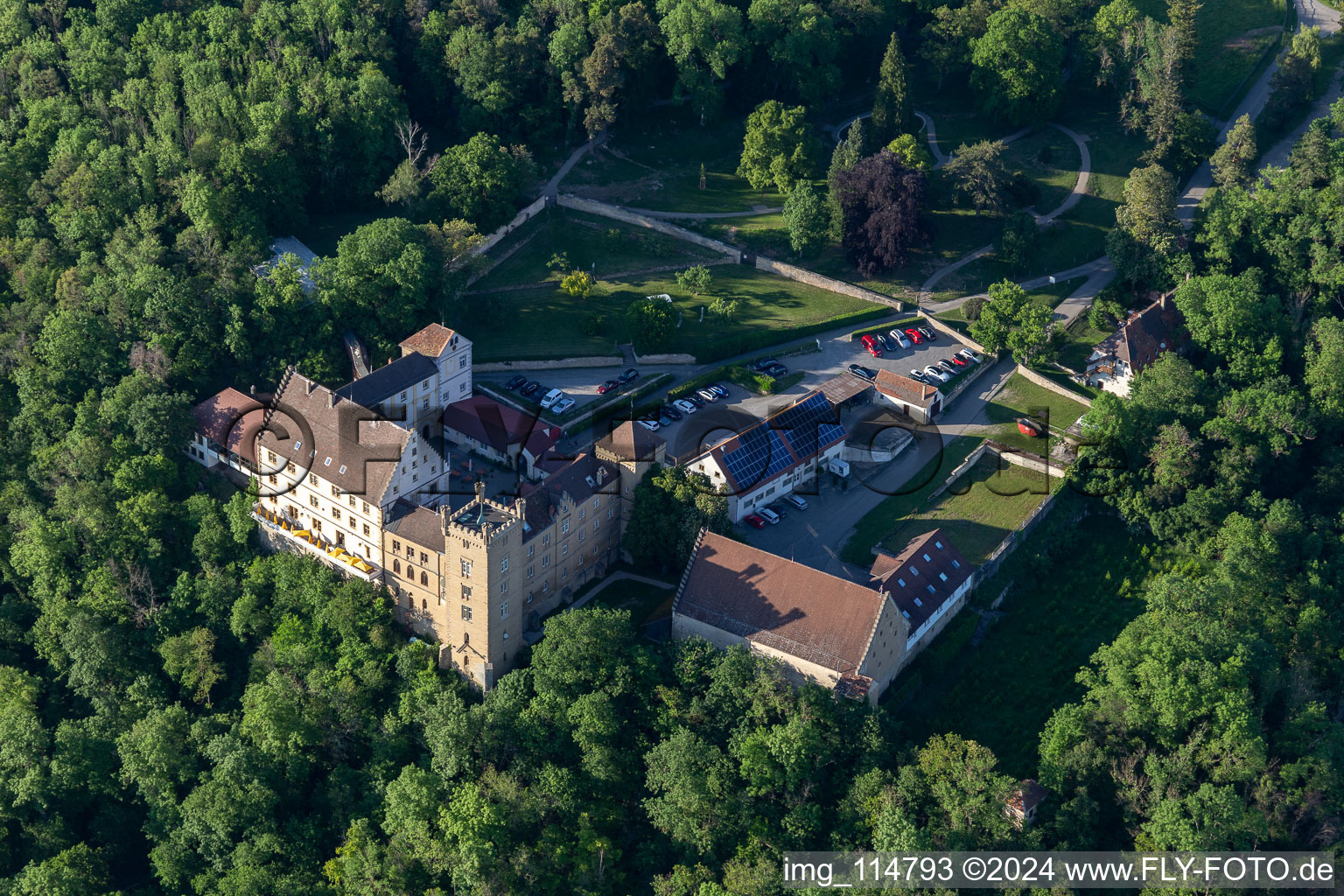 Vue aérienne de Hôtel Château de Weitenburg à le quartier Börstingen in Starzach dans le département Bade-Wurtemberg, Allemagne