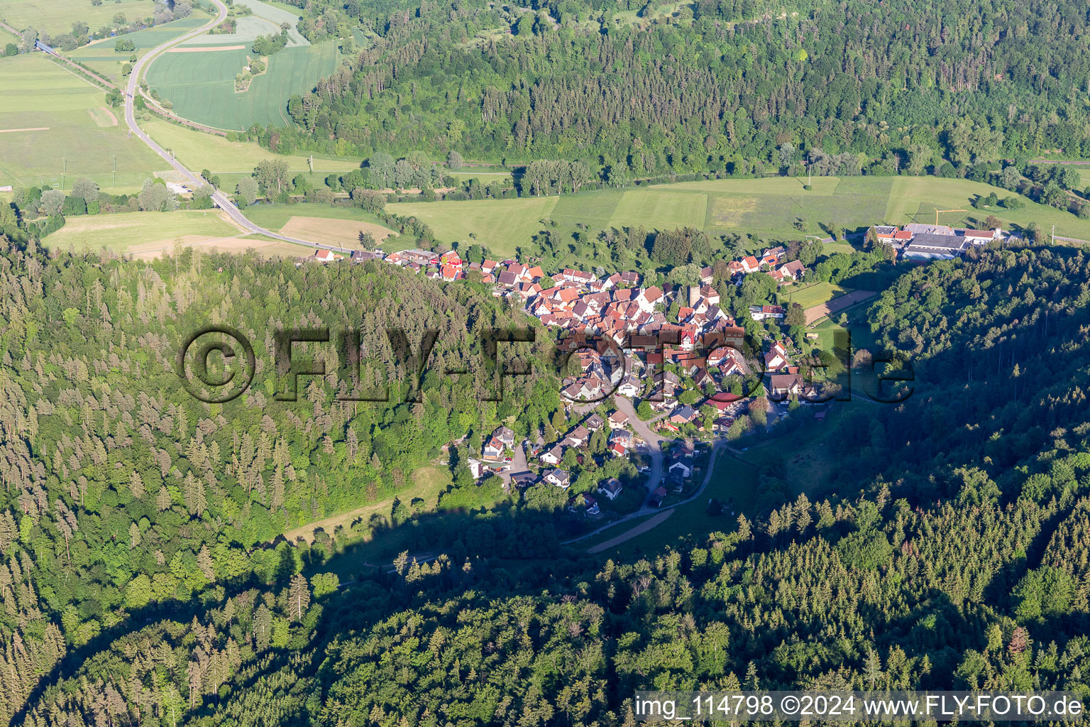 Vue aérienne de Quartier Bieringen in Rottenburg am Neckar dans le département Bade-Wurtemberg, Allemagne