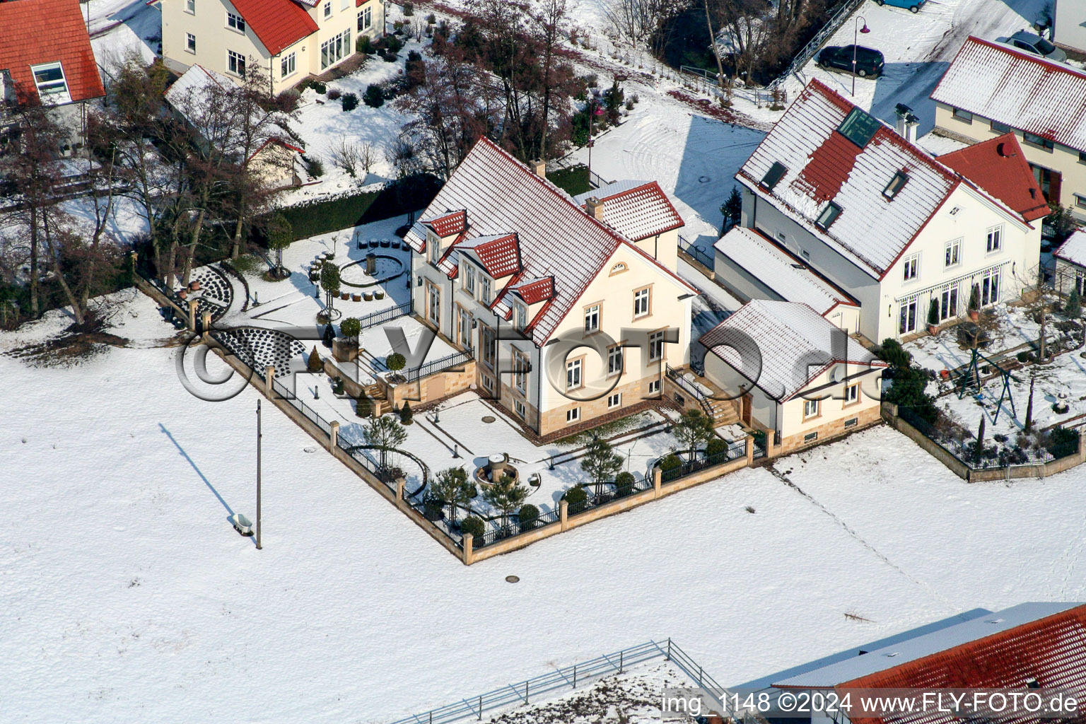 Vue aérienne de Limourstr à Minfeld dans le département Rhénanie-Palatinat, Allemagne