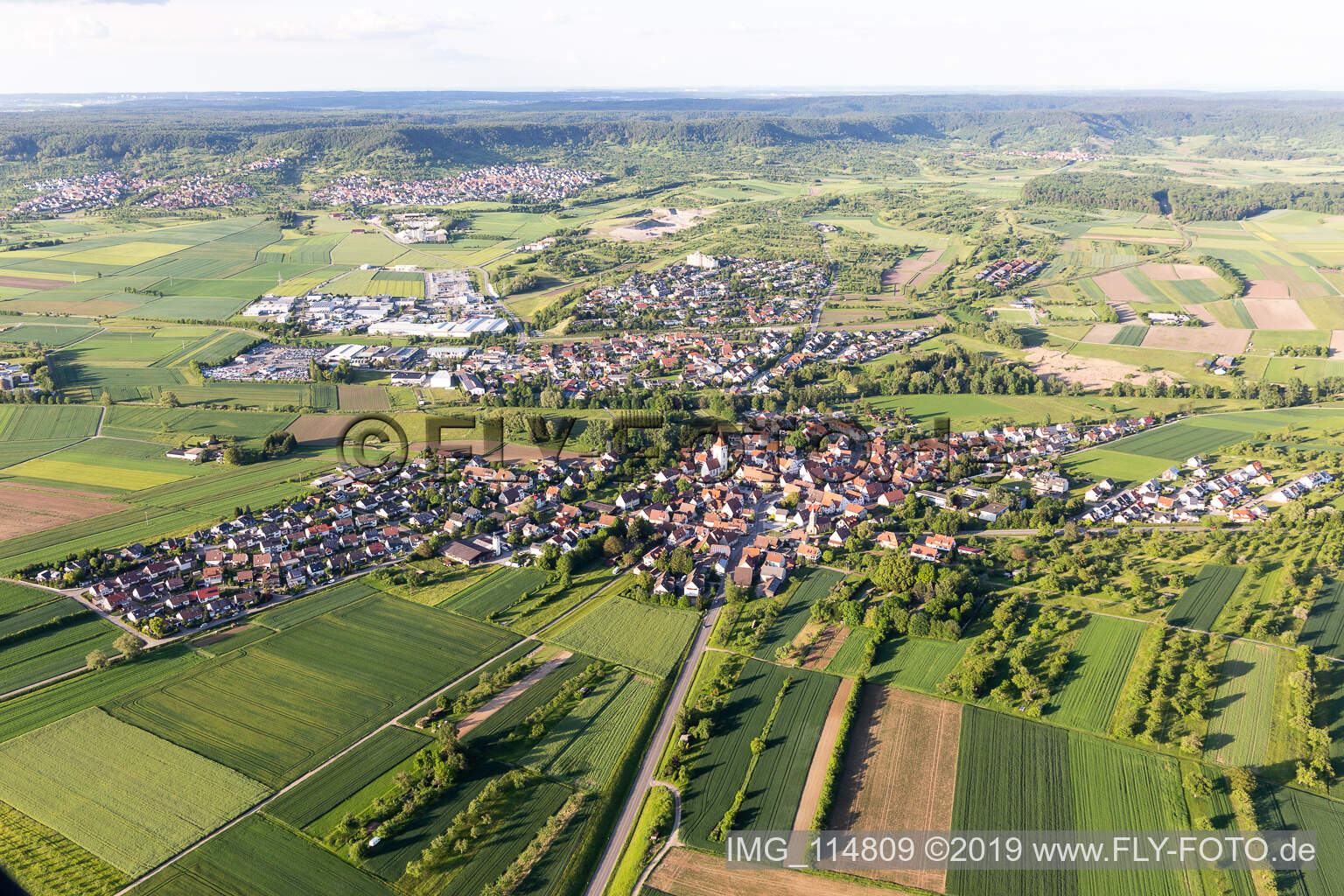 Vue aérienne de Altingen dans le département Bade-Wurtemberg, Allemagne
