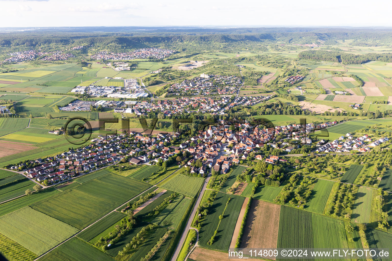 Vue aérienne de Altingen dans le département Bade-Wurtemberg, Allemagne