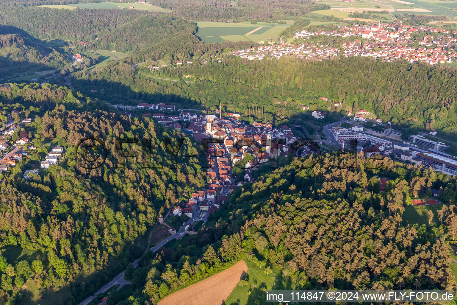 Vue aérienne de Horb am Neckar dans le département Bade-Wurtemberg, Allemagne