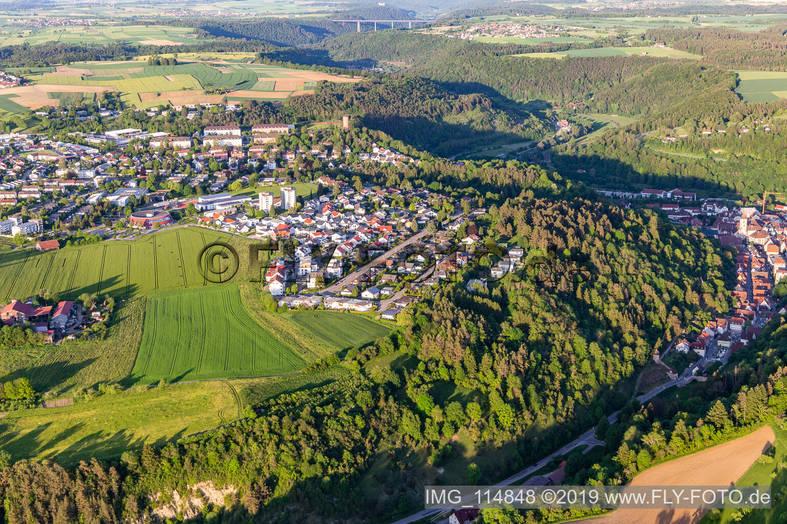 Vue aérienne de Horb am Neckar dans le département Bade-Wurtemberg, Allemagne