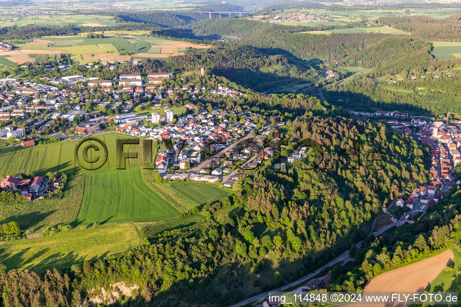 Vue aérienne de Horb am Neckar dans le département Bade-Wurtemberg, Allemagne