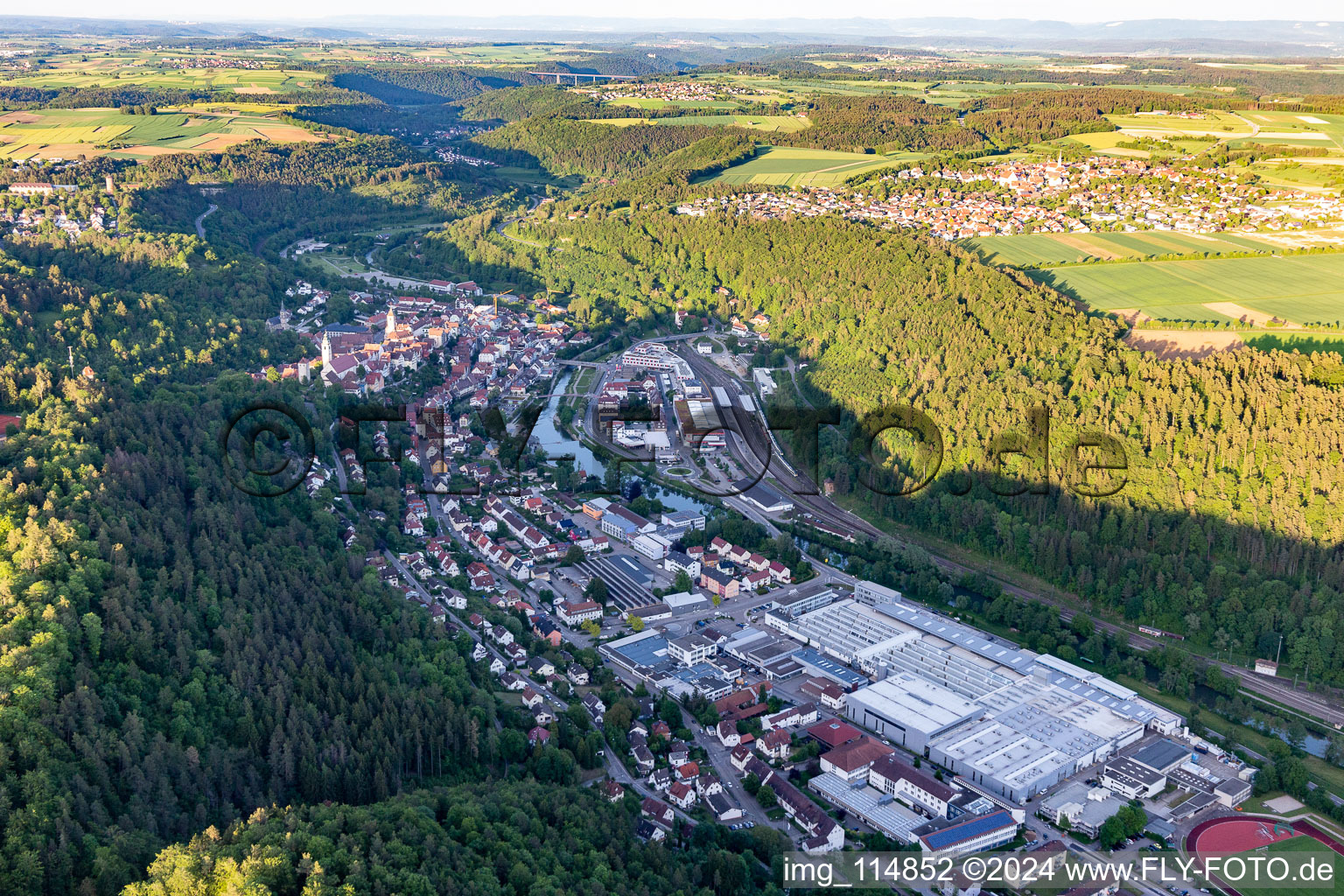 Vue oblique de Horb am Neckar dans le département Bade-Wurtemberg, Allemagne