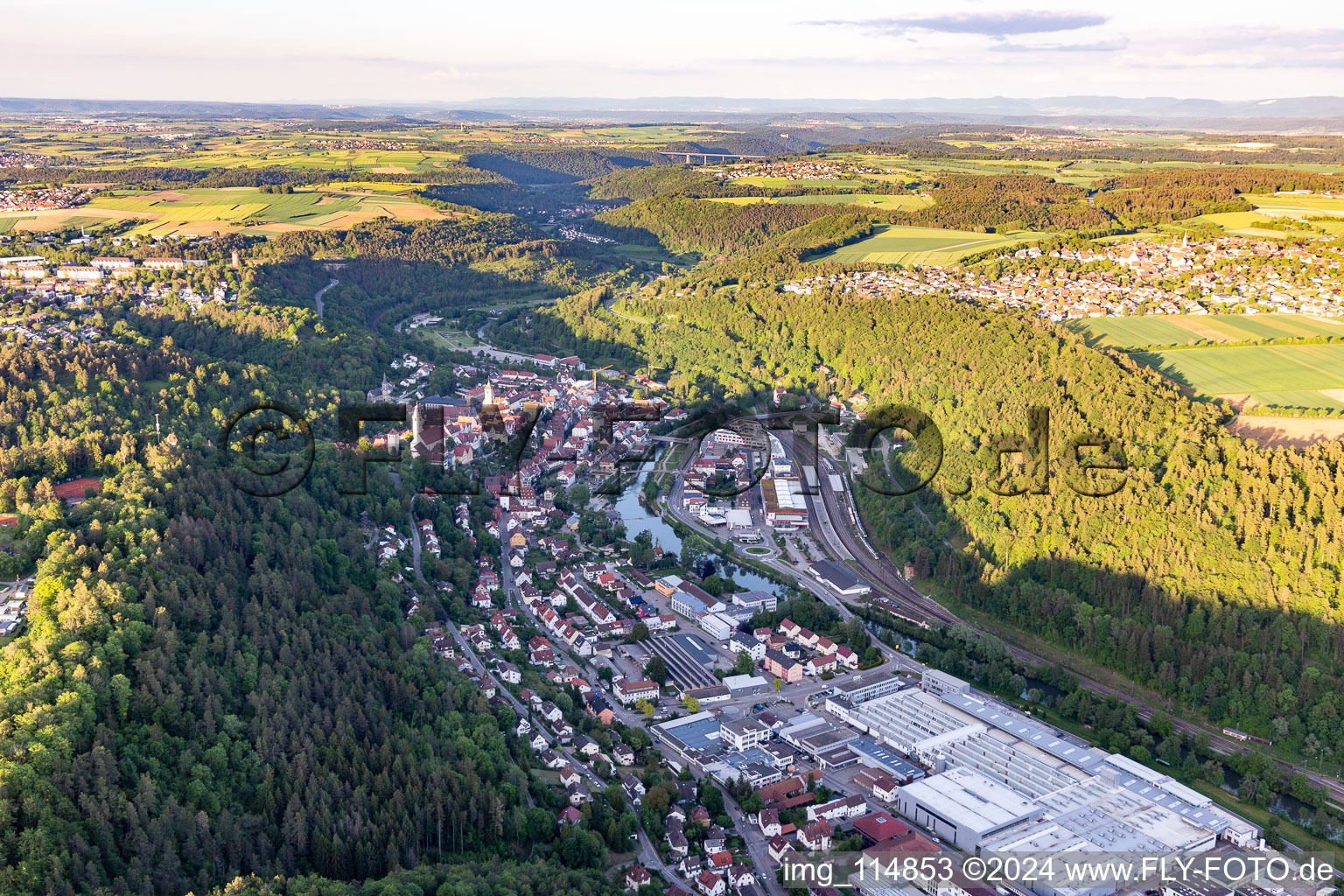 Horb am Neckar dans le département Bade-Wurtemberg, Allemagne d'en haut