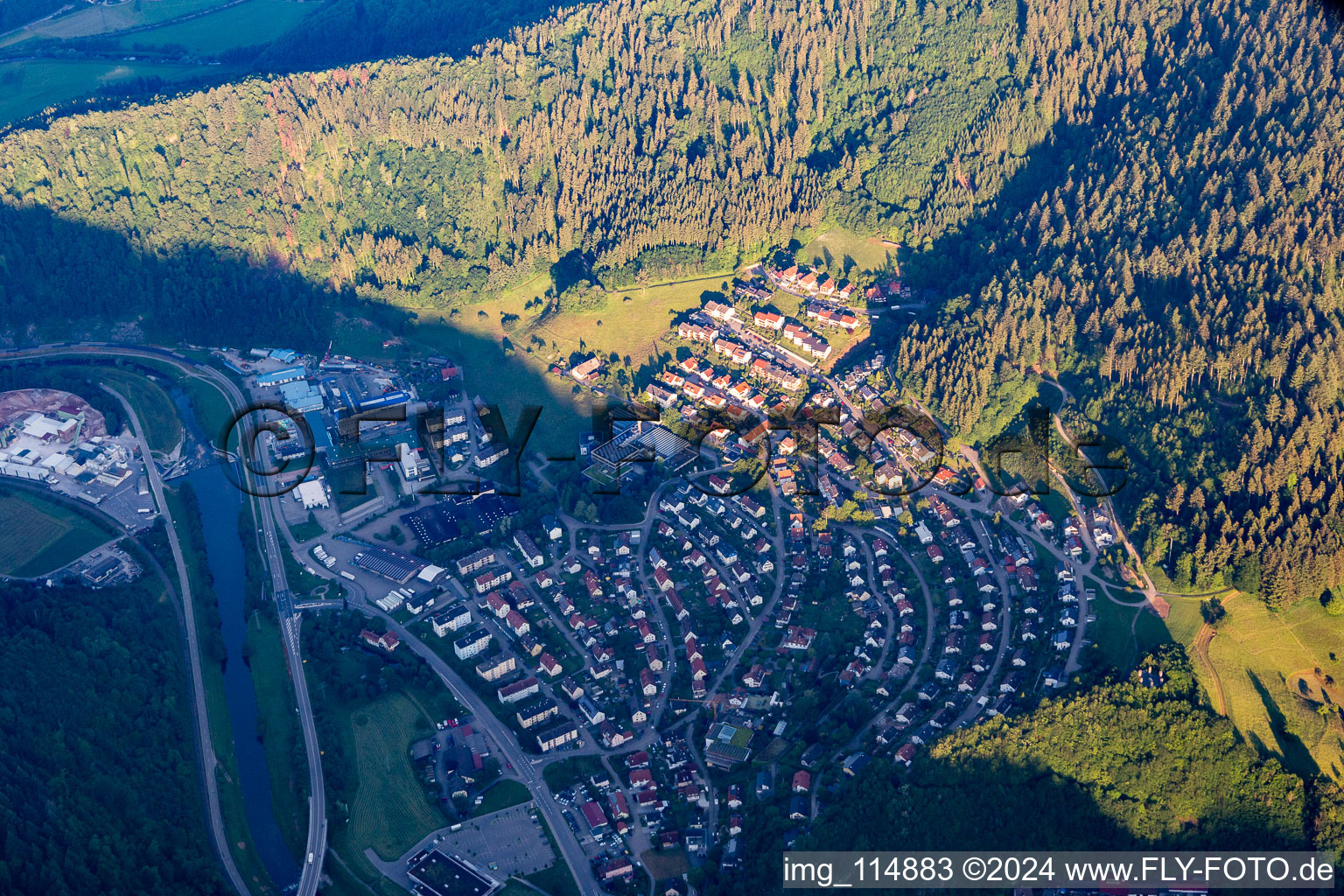 Vue oblique de Wolfach dans le département Bade-Wurtemberg, Allemagne