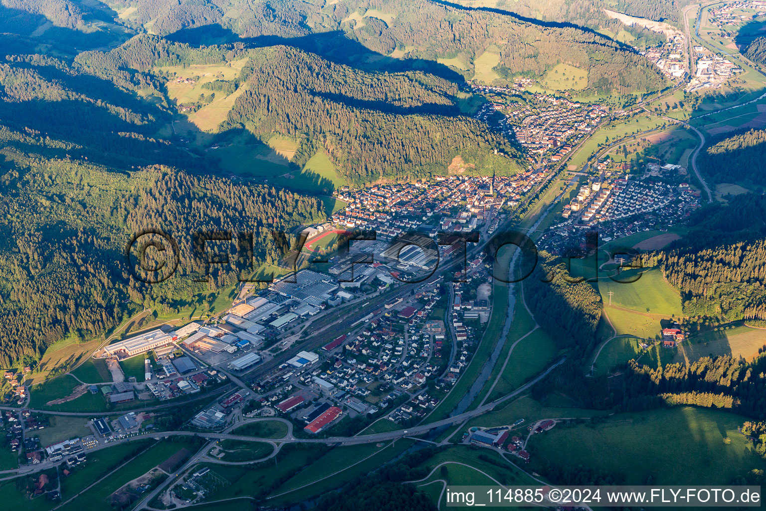 Photographie aérienne de Hausach dans le département Bade-Wurtemberg, Allemagne