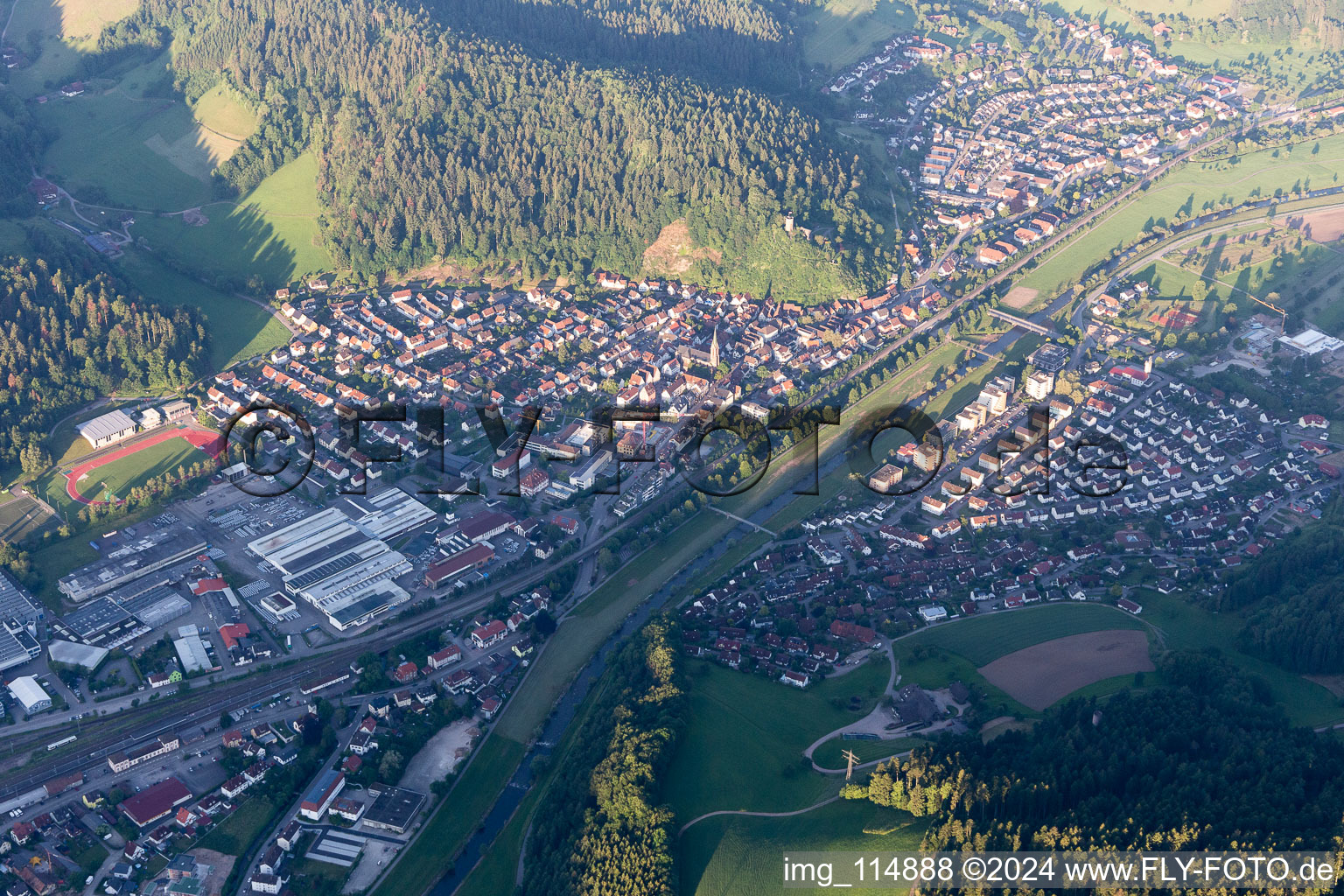 Hausach dans le département Bade-Wurtemberg, Allemagne d'en haut