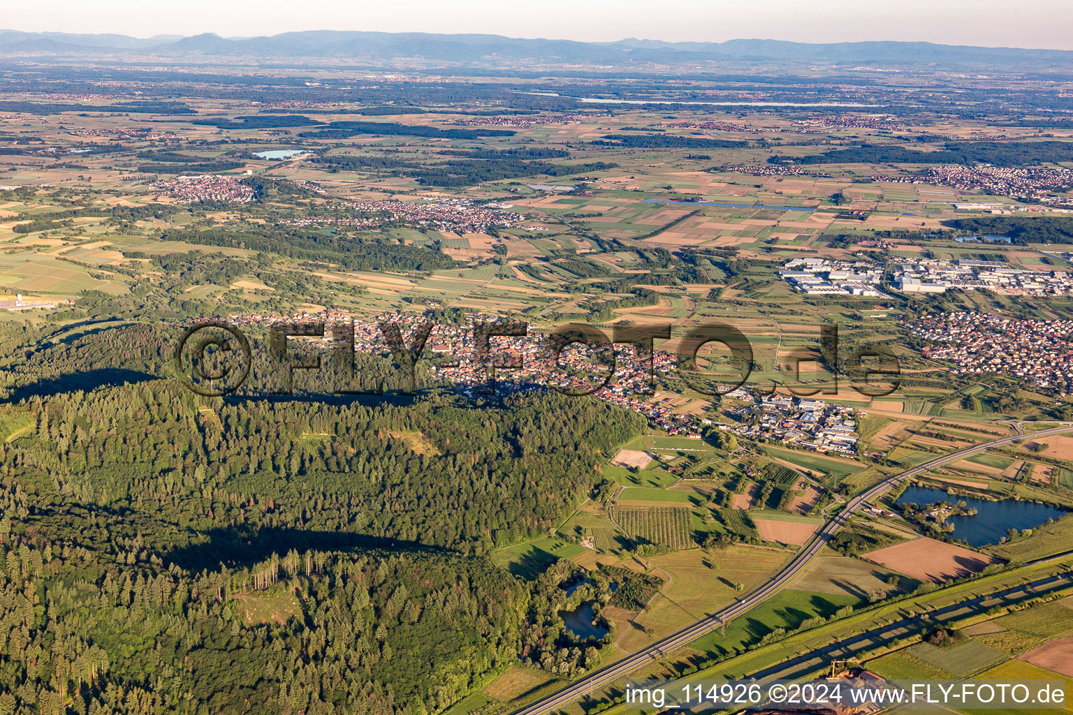 Vue aérienne de Quartier Zunsweier in Offenburg dans le département Bade-Wurtemberg, Allemagne