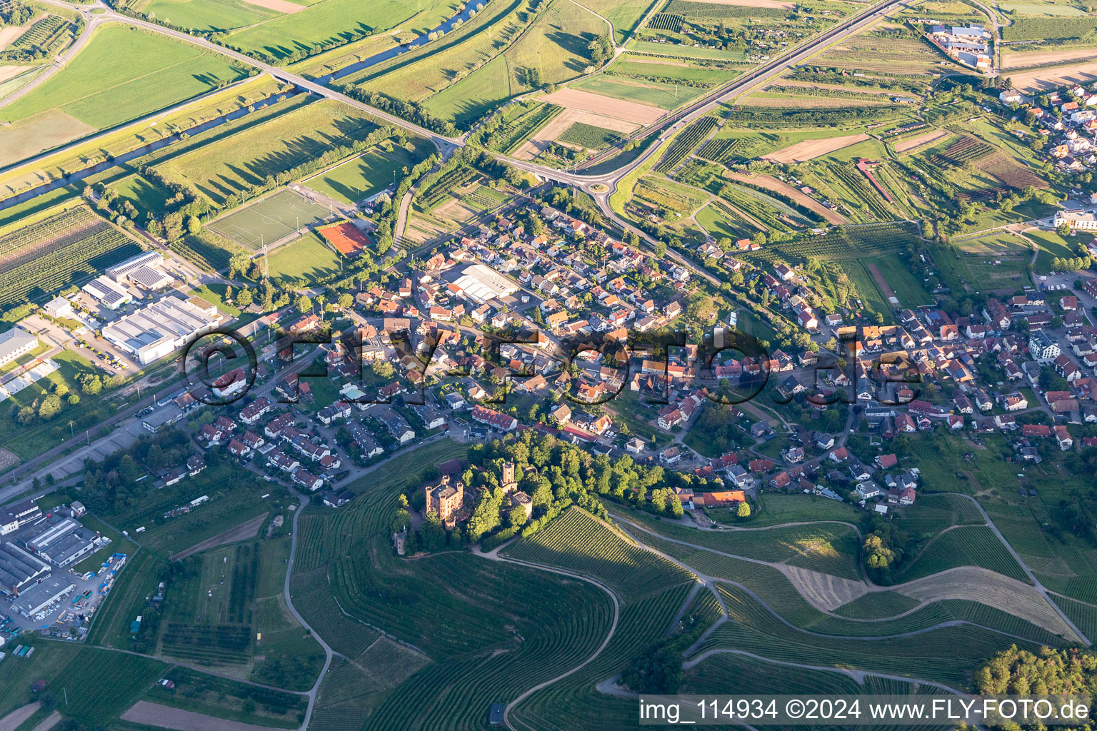 Vue aérienne de Quartier Ebersweier in Ohlsbach dans le département Bade-Wurtemberg, Allemagne