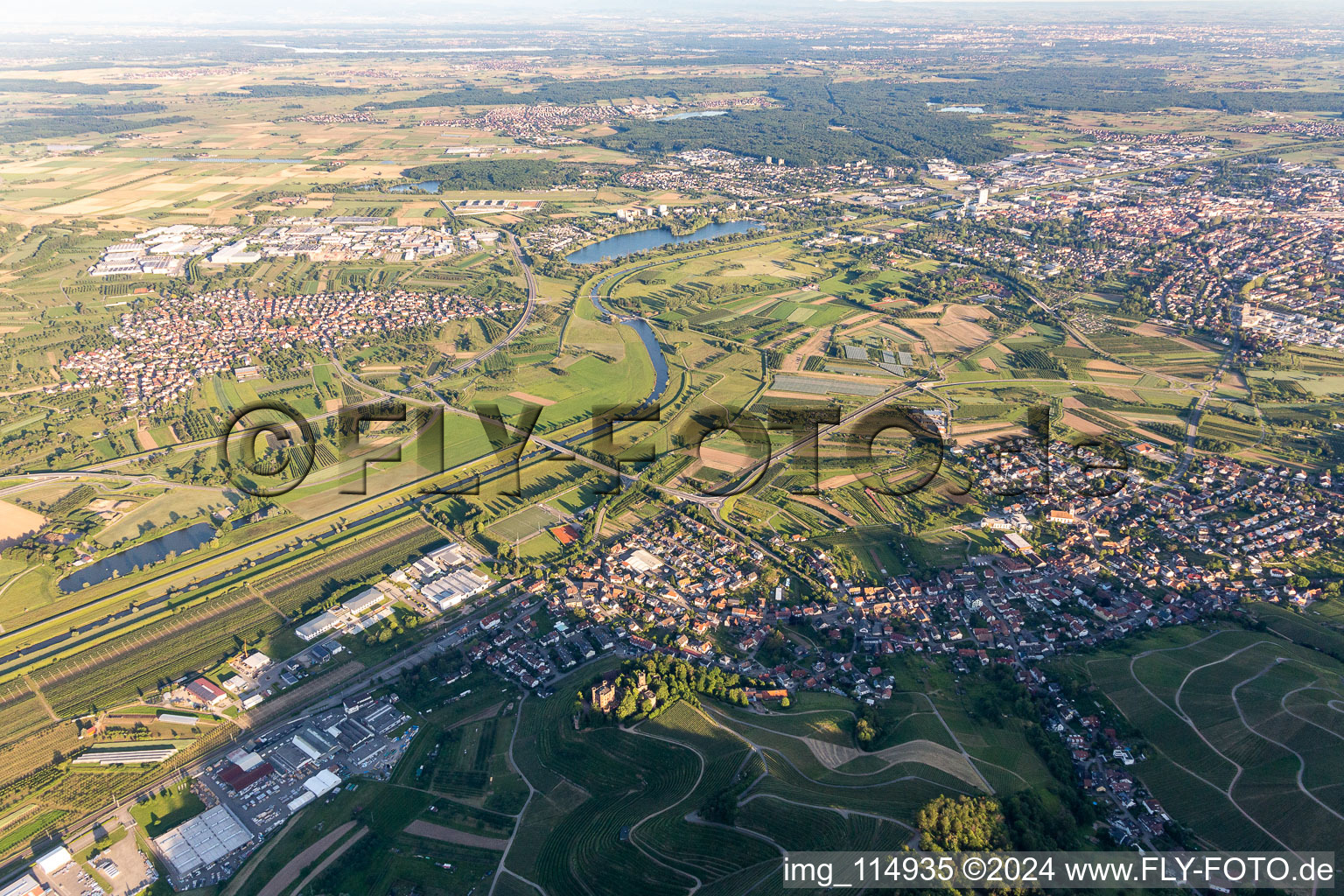 Vue aérienne de Quartier Ebersweier in Ohlsbach dans le département Bade-Wurtemberg, Allemagne