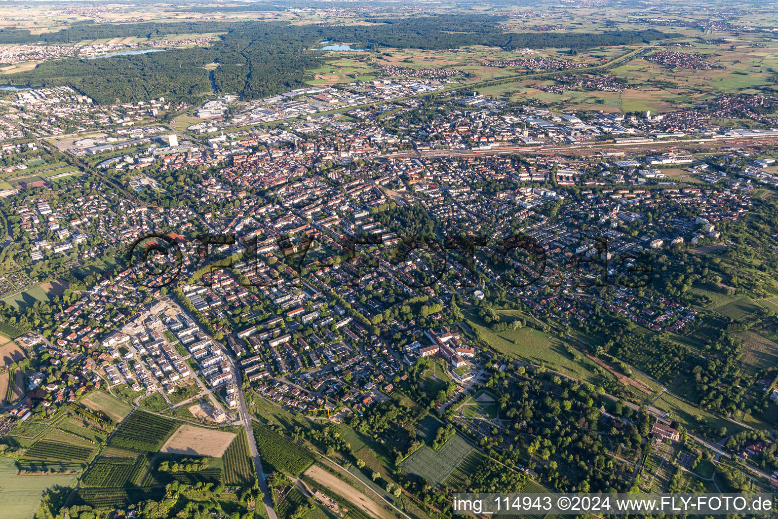 Vue aérienne de Offenburg dans le département Bade-Wurtemberg, Allemagne