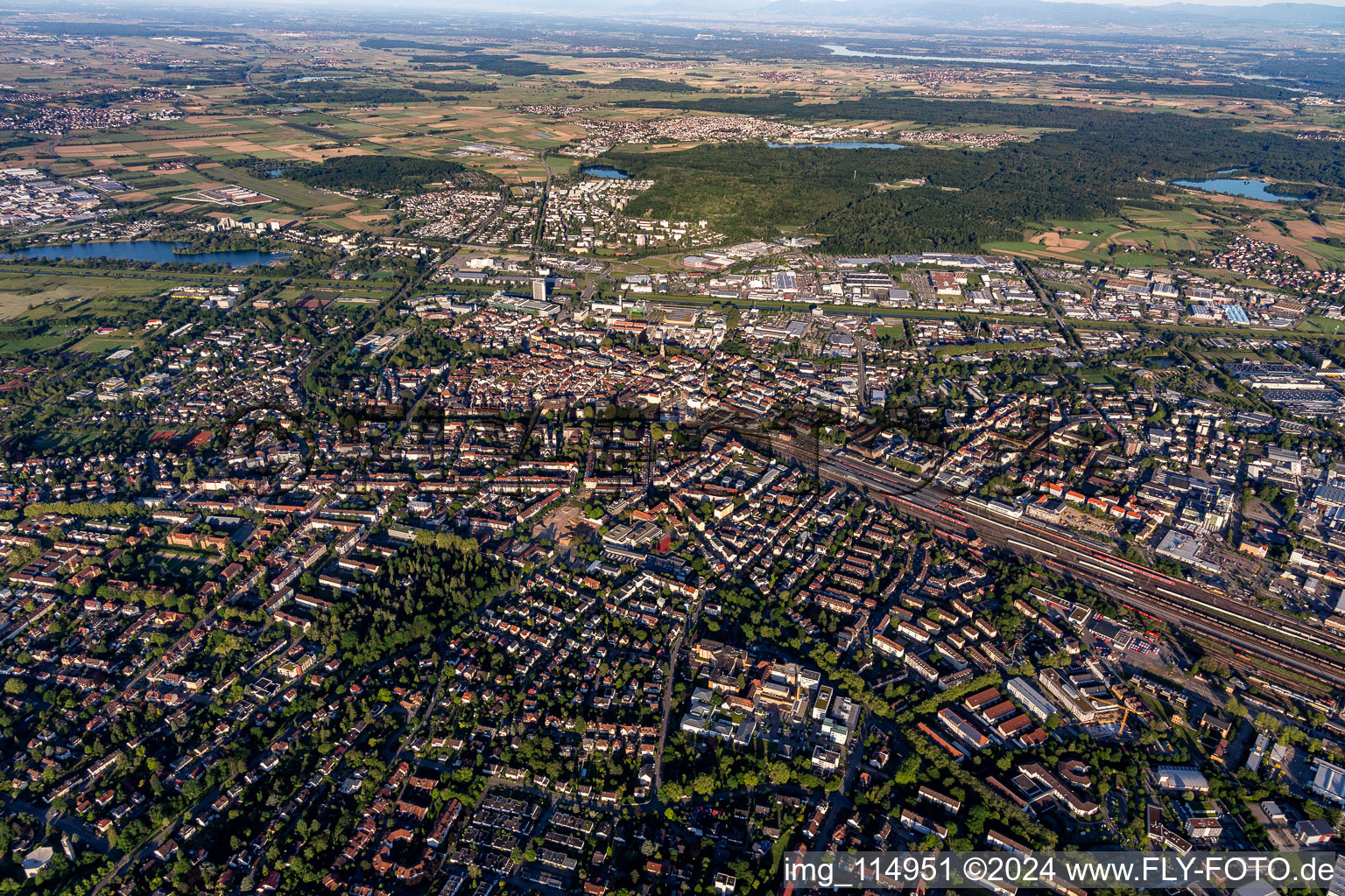 Vue oblique de Offenburg dans le département Bade-Wurtemberg, Allemagne