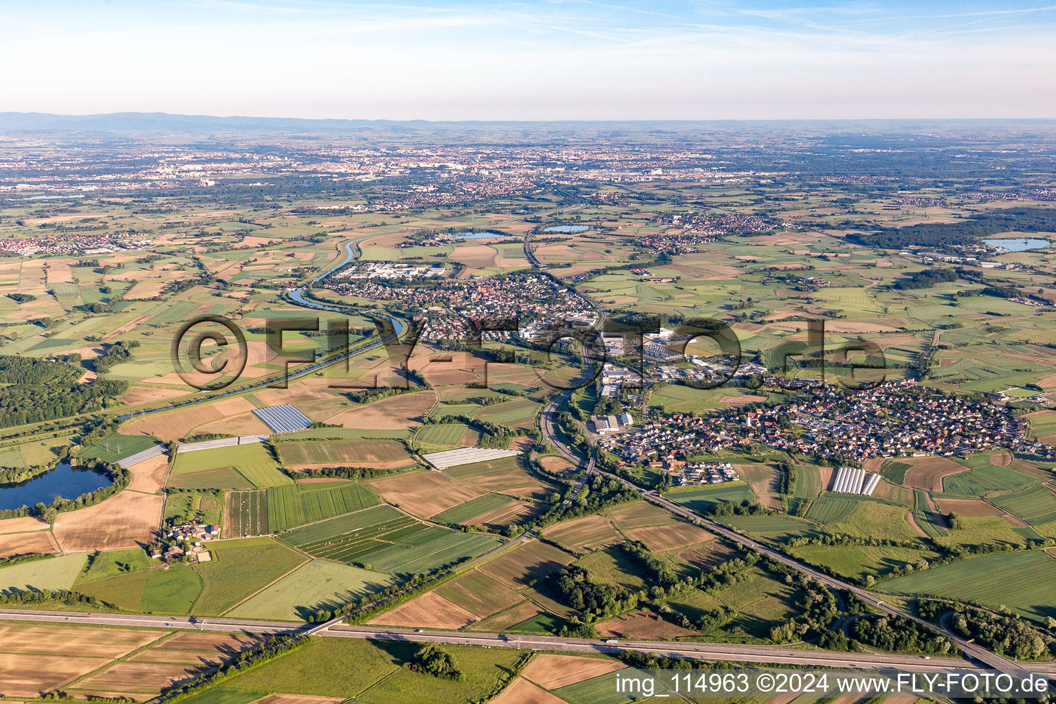 Vue aérienne de Willstätt dans le département Bade-Wurtemberg, Allemagne