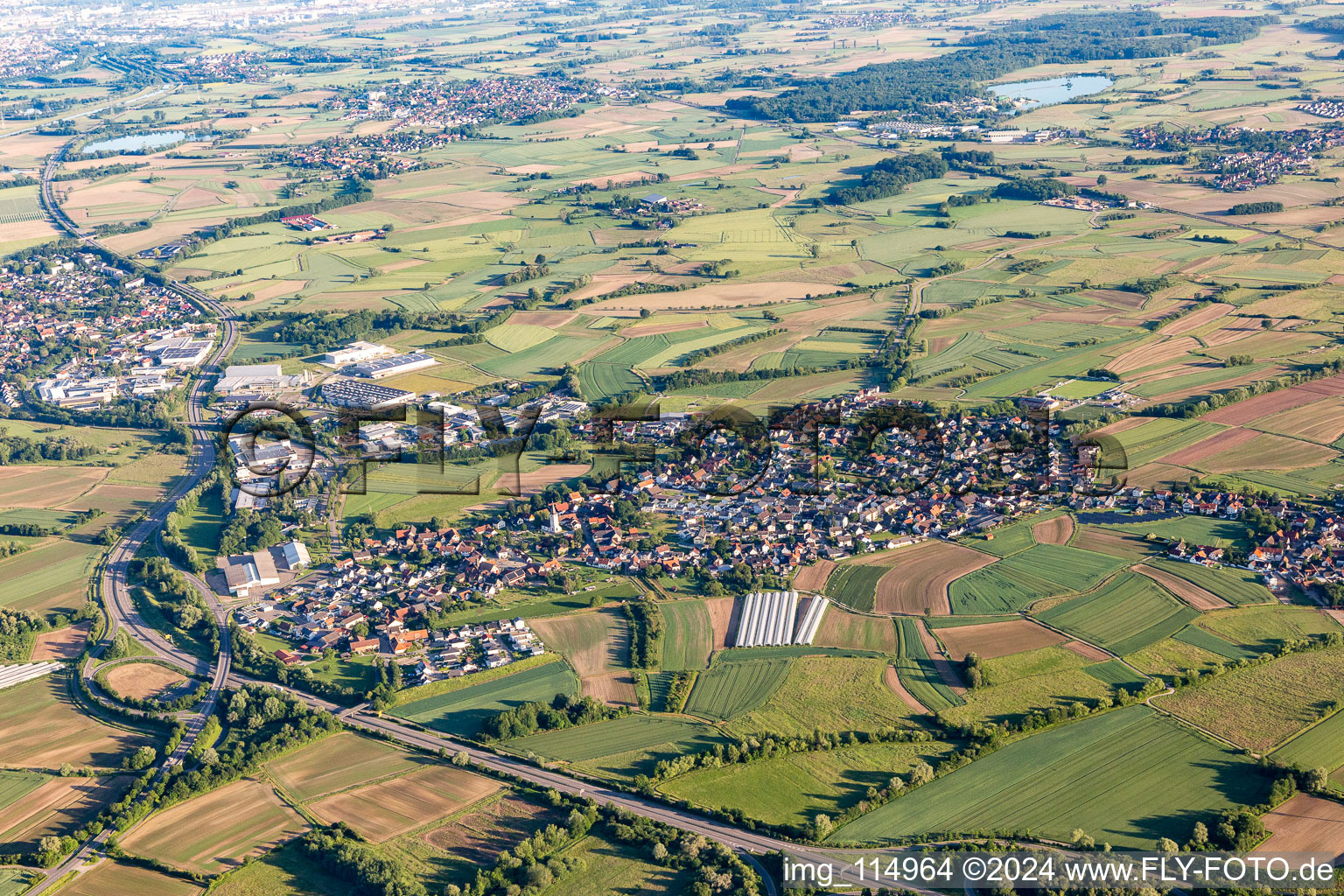 Vue aérienne de Quartier Sand in Willstätt dans le département Bade-Wurtemberg, Allemagne