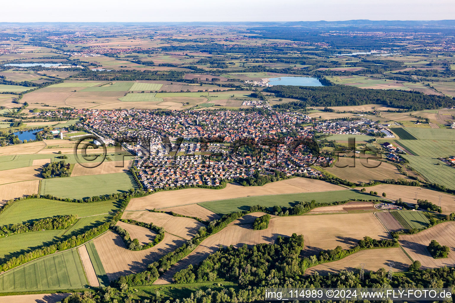 Photographie aérienne de Gambsheim dans le département Bas Rhin, France