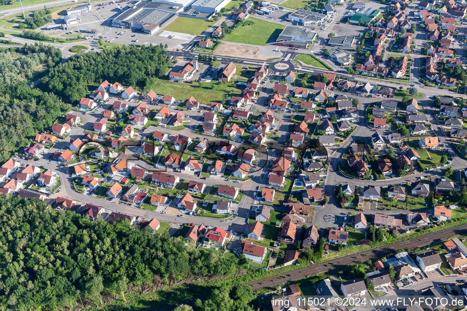 Seltz dans le département Bas Rhin, France vue du ciel