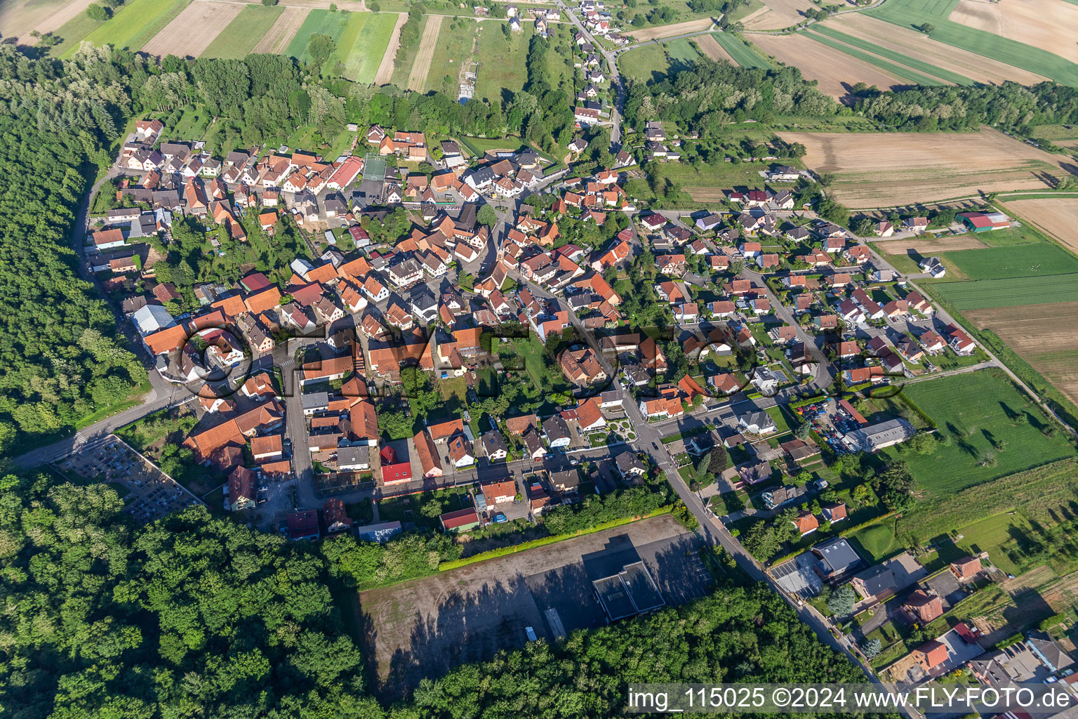 Vue oblique de Schaffhouse-près-Seltz dans le département Bas Rhin, France