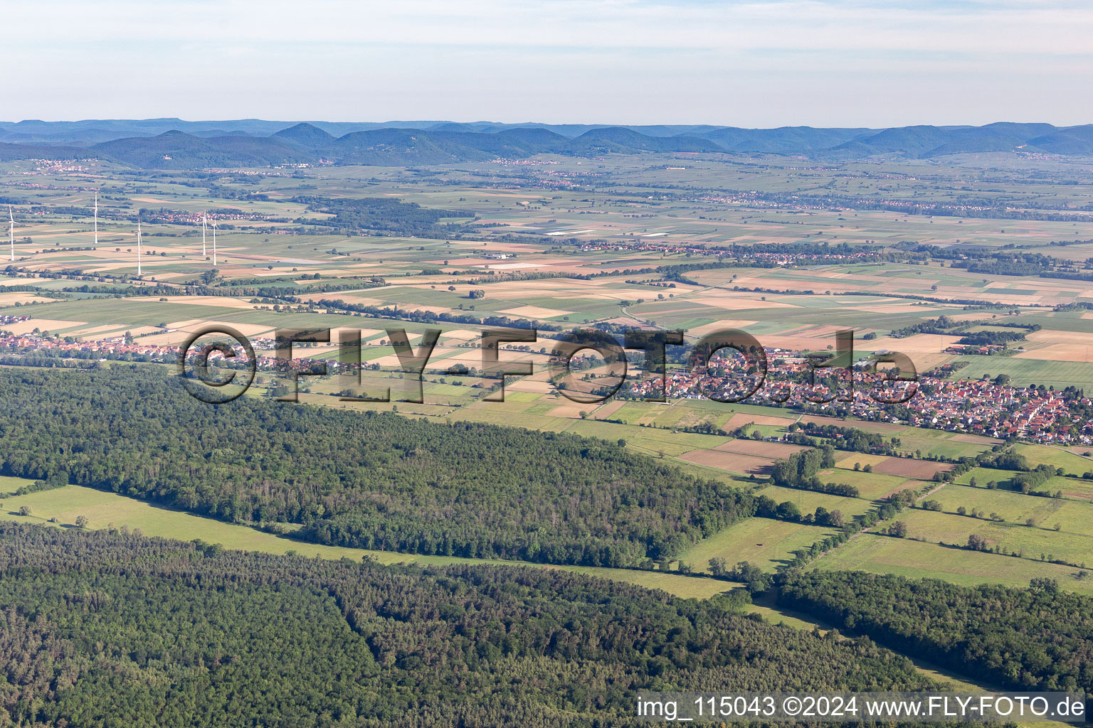 Minfeld dans le département Rhénanie-Palatinat, Allemagne vue d'en haut