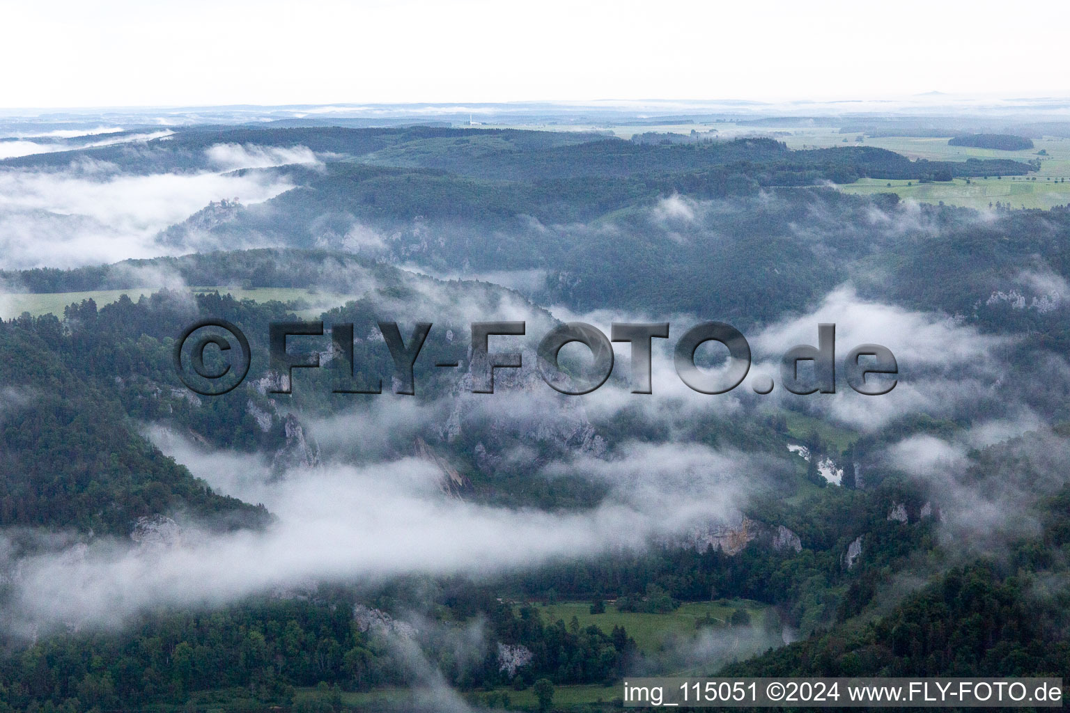 Vue aérienne de Percée du Danube à Fridingen an der Donau dans le département Bade-Wurtemberg, Allemagne